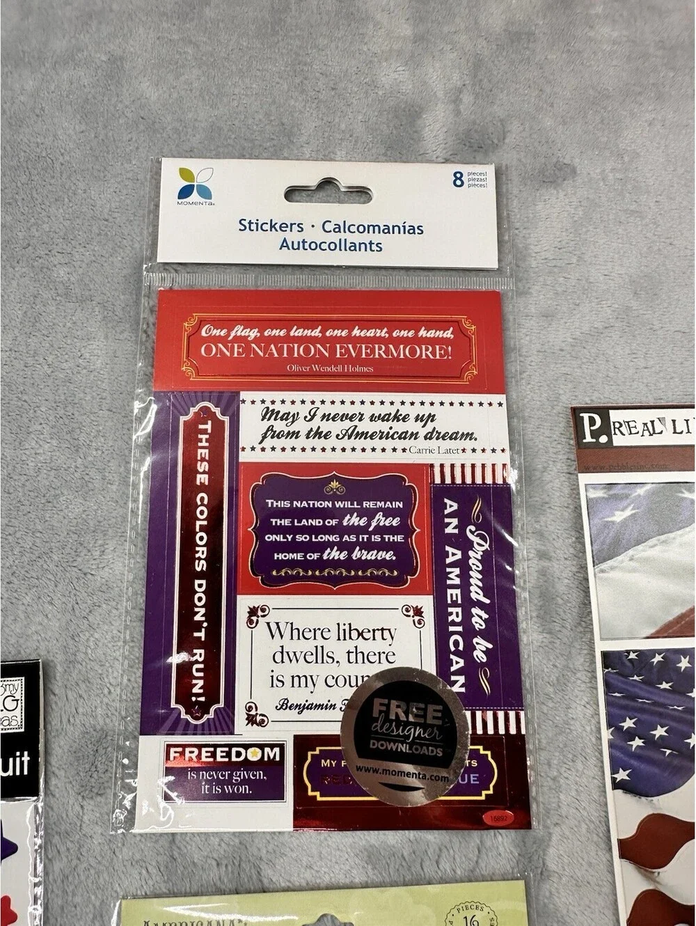 4th of July Celebration. Flags, Patriotic Stars Stripes Scrapbooking Lot